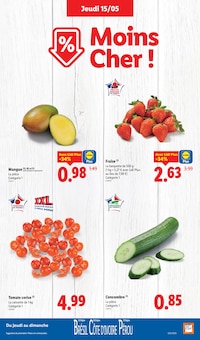 Promotion Concombre dans le prospectus Lidl, valable du 15/05/2025 au 21/05/2025 Promo Concombre dans le catalogue Lidl du moment à la page 5