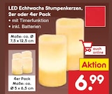 Deko im Netto Marken-Discount Prospekt LED Echtwachs Stumpenkerzen, 2er Pack im aktuellen Netto Marken-Discount Prospekt für 6,99 €