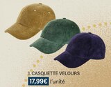 CASQUETTE VELOURS en promo chez Monoprix Boulogne-Billancourt à 17,99 €