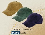 CASQUETTE VELOURS - Monoprix à Boulogne-Billancourt CASQUETTE VELOURS en promo chez Monoprix Boulogne-Billancourt à 17,99 €