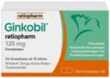Scheffel Apotheke - Ginkobil® ratiopharm 120 mg Filmtabletten Angebot im Prospekt Ginkobil® ratiopharm 120 mg Filmtabletten bei Scheffel Apotheke im Prospekt "" für 65,00 €