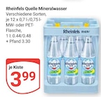 Mineralwasser im Angebot bei GLOBUS in Bochum Mineralwasser Angebote von Rheinfels Quelle bei GLOBUS Bochum für 3,99 €