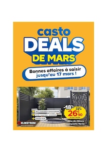 Prospectus Castorama à Saint-Martin-d'Hères, "casto DEALS DE MARS", 1 page de promos valables du 25/02/2025 au 17/03/2025