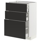 Aktuelles Unterschrank mit 3 Schubladen weiß/Nickebo matt anthrazit 60x37 cm Angebot bei IKEA in Stuttgart ab 254,00 €