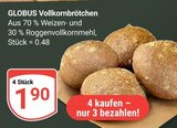 Vollkornbrötchen im Angebot bei GLOBUS in Hoyerswerda Vollkornbrötchen Angebote von GLOBUS bei GLOBUS Hoyerswerda für 1,90 €