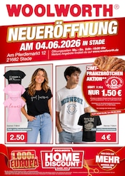 Aktueller Woolworth Discounter Prospekt in Harsefeld und Umgebung, "NEUERÖFFNUNG IN STADE" mit 8 Seiten, 04.06.2026 - 04.06.2026