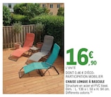 Chaise longue à bascule - E.Leclerc à Saint-Nazaire Chaise longue à bascule en promo chez E.Leclerc Saint-Nazaire à 16,90 €