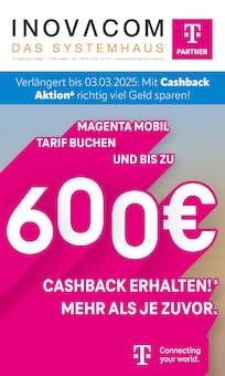 INOVACOM Prospekt Verlängert bis zum 03.03.2025: Mit Cashback Aktion richtig viel Geld sparen! mit  Seiten in Bergisch Gladbach und Umgebung