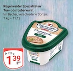Tee-Leberwurst Angebote von Rügenwalder Spezialitäten bei GLOBUS Homburg für 1,39 €