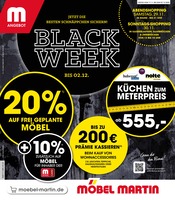 Möbel Martin Möbel & Einrichtung Prospekt der aktuellen Woche mit 12 Seiten, gültig von 17.11.2025 bis 02.12.2025, in Panzweiler und Umgebung Aktueller Möbel Martin Möbel & Einrichtung Prospekt in Panzweiler und Umgebung, "BLACK WEEK" mit 12 Seiten, 17.11.2025 - 02.12.2025