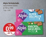 Alpen Vollmilch Schokolade von Alpia im aktuellen V-Markt Prospekt für 0,99 €