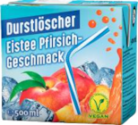 Erfrischungsgetränk Eistee Pfirsich-Geschmack von Durstlöscher für 0,69 € bei Marktkauf im Angebot Erfrischungsgetränk Eistee Pfirsich-Geschmack von Durstlöscher im aktuellen Marktkauf Prospekt