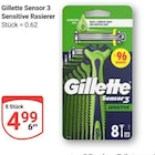Sensor 3 Sensitive Rasierer Angebote von Gillette bei GLOBUS Jena für 4,99 €
