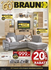 Couch im BRAUN Möbel-Center Prospekt in Pirmasens Aktueller BRAUN Möbel-Center Prospekt mit Couch, "JUBILÄUMSANGEBOTE", Seite 1
