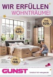 GUNST Prospekt für Mainhardt mit 16 Seiten GUNST Prospekt für Mainhardt: Wir erfüllen Wohnträume!, 16 Seiten, 30.11.2022 - 10.12.2022