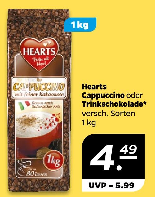 Cappuccino oder Trinkschokolade