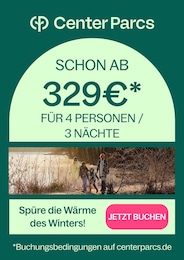 Center Parcs Prospekt für Berlin: "Spüre die Wärme des Winters!", 1 Seite, 07.10.2024 - 07.11.2024