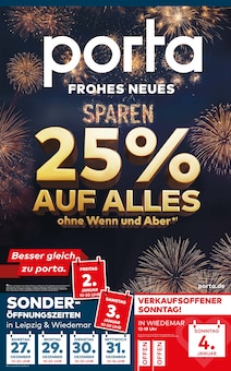 porta Möbel Leipzig Prospekt "FROHES NEUES SPAREN!" mit 4 Seiten