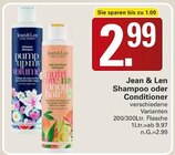Shampoo oder Conditioner im Angebot bei WEZ in Löhne Shampoo oder Conditioner Angebote von Jean & Len bei WEZ Löhne für 2,99 €