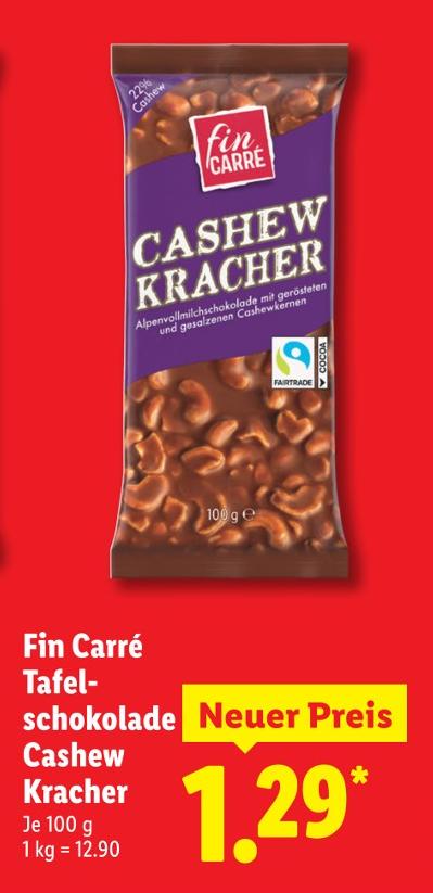 Tafelschokolade Cashew Kracher