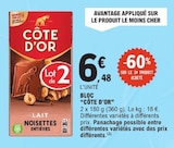Bloc Lait Noisettes Entières - COTE D'OR dans le catalogue E.Leclerc