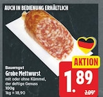 Aktuelle Mettwurst Angebote bei EDEKA in Berlin Aktuelles Grobe Mettwurst mit Kümmel Angebot bei EDEKA in Berlin ab 1,89 €