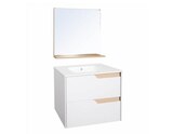 Ensemble meuble sous-vasque "Tolima 60" blanc mat et bois avec vasque résine et miroir 60 cm en promo chez Brico Dépôt Ensemble meuble sous-vasque "Tolima 60" blanc mat et bois avec vasque résine et miroir 60 cm dans le catalogue Brico Dépôt