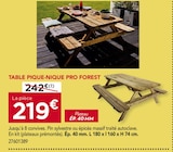 Gedimat Carbonne - Promo Table pique-nique Promo Table pique-nique à 219,00 € dans le catalogue Gedimat à Carbonne
