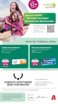 mea - meine apotheke Prospekt der Woche "Unsere Oktober-Angebote" Seite 1, 01.10.2025 bis 31.10.2025 für Bad Homburg Aktueller mea - meine apotheke Prospekt "Unsere Oktober-Angebote" Seite 1 von 4 Seiten für Bad Homburg