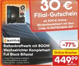 Balkonkraftwerk mit 800W Wechselrichter Komplettset Full Black Bifazial im Angebot bei Netto Marken-Discount in Hannover Balkonkraftwerk mit 800W Wechselrichter Komplettset Full Black Bifazial Angebote von Sunniva bei Netto Marken-Discount Hannover für 449,99 €