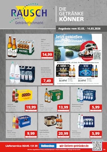Veltins im Getränkefachmarkt Rausch Prospekt "DIE GETRÄNKEKÖNNER" mit 2 Seiten (Gießen)