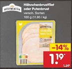 Hähnchenbrustfilet oder Putenbrust Angebote von Hofmaier bei Netto Marken-Discount Herne für 1,19 €