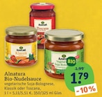 Bio-Nudelsauce Vegetarische Soja-Bolognese von Alnatura im aktuellen tegut Prospekt für 1,79 €