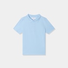 Polo manches courtes à détail brodé bleu pastel garçon dans le catalogue La Halle