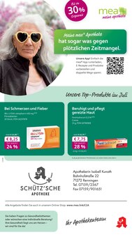 Aktueller mea - meine apotheke Prospekt "Unsere Juli-Angebote" Seite 1 von 4 Seiten für Renningen