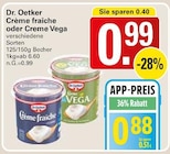 Crème fraîche Angebote von Dr. Oetker bei WEZ Bad Oeynhausen für 0,88 €