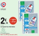 E.Leclerc Laz - Promo 50 Pochettes Perforées Promo 50 Pochettes Perforées à 2,70 € dans le catalogue E.Leclerc à Laz