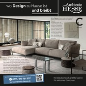 Aktueller Ambiente by Hesse Möbel & Einrichtung Prospekt in Isernhagen und Umgebung, "wo Design zu Hause ist und bleibt" mit 12 Seiten, 30.03.2026 - 12.04.2026