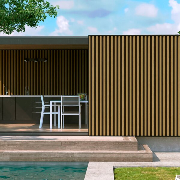 Parement en acier effet chêne naturel