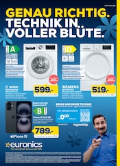 Aktueller EURONICS Prospekt mit Textilreinigung, "GENAU RICHTIG. TECHNIK IN VOLLER BLÜTE.", Seite 1