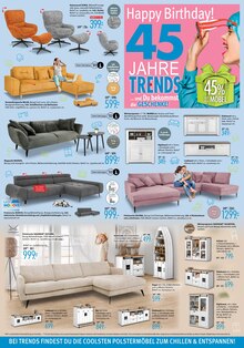 Sofa im Trends Prospekt "Happy Birthday! 45 Jahre TRENDS - …und Du bekommst die Geschenke!" mit 8 Seiten (Bochum)