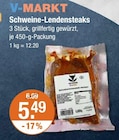 T Bone Steak im V-Markt Prospekt Schweine-Lendensteaks im aktuellen V-Markt Prospekt für 5,49 €