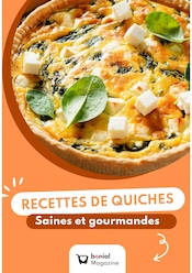 Catalogue Autres Magasins Recettes en cours à Heillecourt et alentours, "Recettes de quiches, saines et gourmandes", 1 page, 28/08/2024 - 06/10/2024