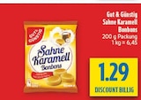 Sahne Karamell Bonbons im Angebot bei diska in Weiden Sahne Karamell Bonbons Angebote von Gut & Günstig bei diska Weiden für 1,29 €