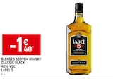 Blended Scotch Whisky Classic Black - LABEL 5 en promo chez Petit Casino Caen