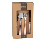 Coffret 24 couverts en inox et céramique blanche et bordeaux dans le catalogue Maisons du Monde