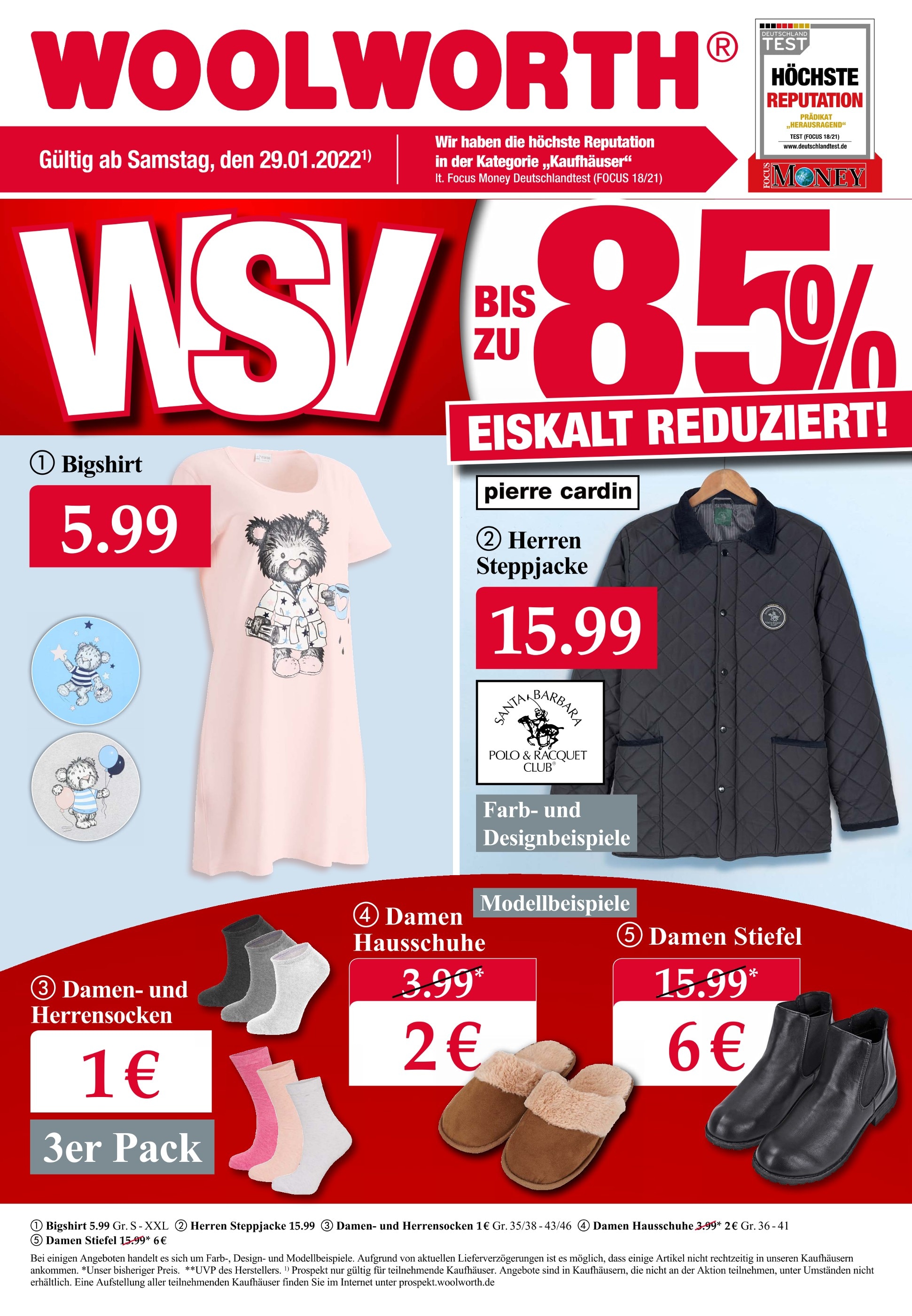 Woolworth Prospekt für Wethau mit 28 Seiten Woolworth Prospekt für Wethau: "WSV BIS ZU 85% EISKALT REDUZIERT!", 28 Seiten, 29.01.2022 - 04.02.2022