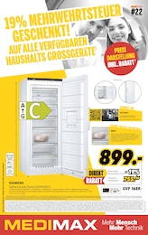 Elektromarkt Prospekt von MEDIMAX in Bodensee Aktueller MEDIMAX Elektromärkte Prospekt für Bodensee: 19% MEHRWERTSTEUER GESCHENK! AUF ALLE VERFÜGBAREN HAUSHALTS GROSSGERÄTE mit 8} Seiten, 23.05.2025 - 30.05.2025