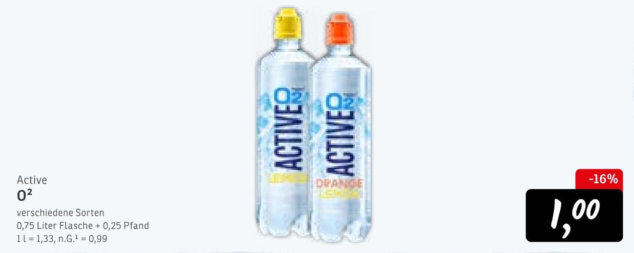 O² Lemon im Konsum Prospekt O² Lemon von Active im aktuellen Konsum Prospekt für 1,00 €