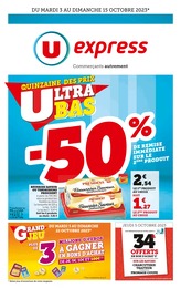 Catalogue U Express avec 28 pages de promos Prospectus U Express, "La quinzaine des prix ultra bas", pages, 03/10/2023 - 15/10/2023